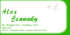alex csanaky business card